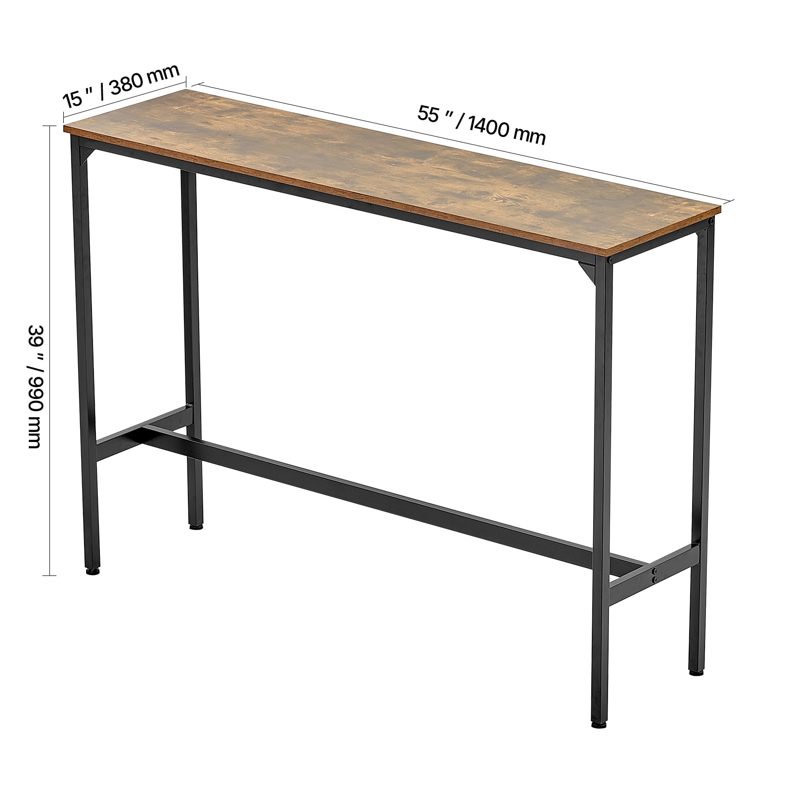 Bar Table Height Pub Table Cocktail Coffee Counter Kitchen Dining 55x15x39 In_voghion.com
